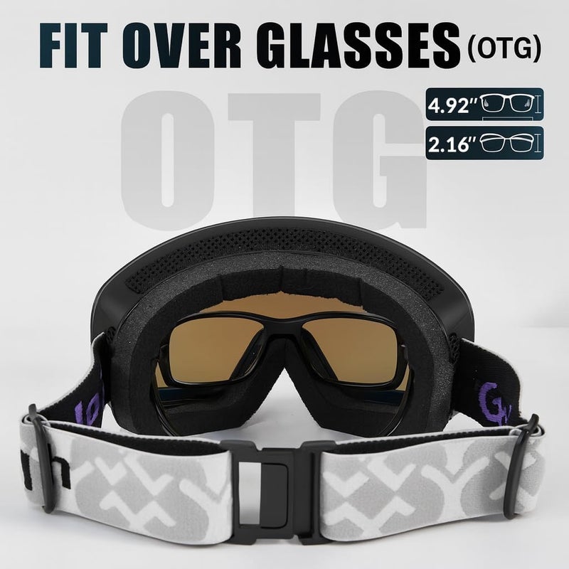Golight XL Frameless Ski Goggles – OTG Snowboard Goggles with Anti-Fog Lens, UV400 REVO Mirror Protection for Men & Women - Image 5